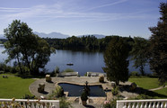 Blick vom Balkon der Schlossklinik auf den Abtsee
